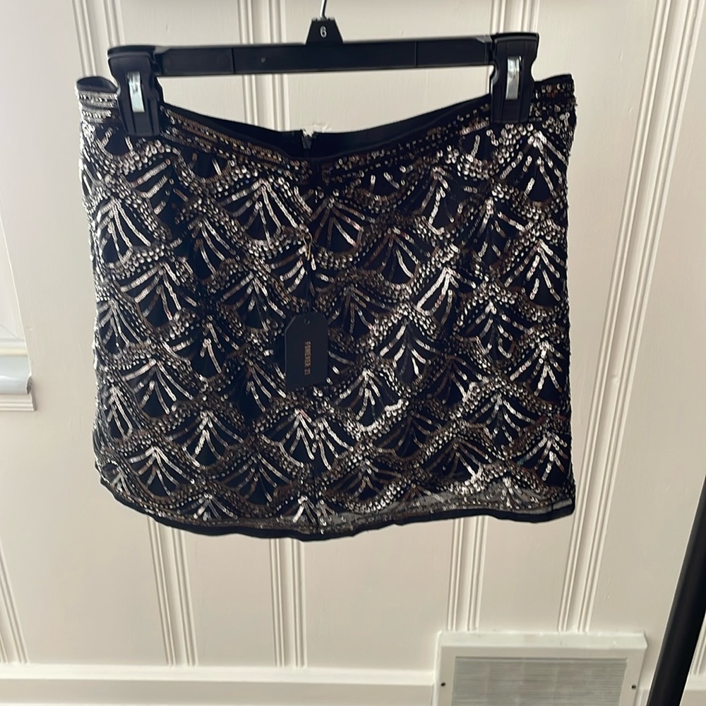 NWT Black sequined mini skirt